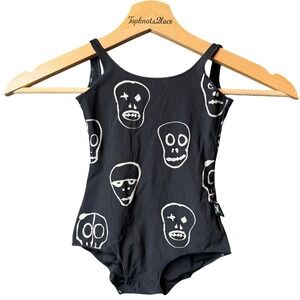 Nununu Black Skull Musk Swimsuit Size 3-4 EUC